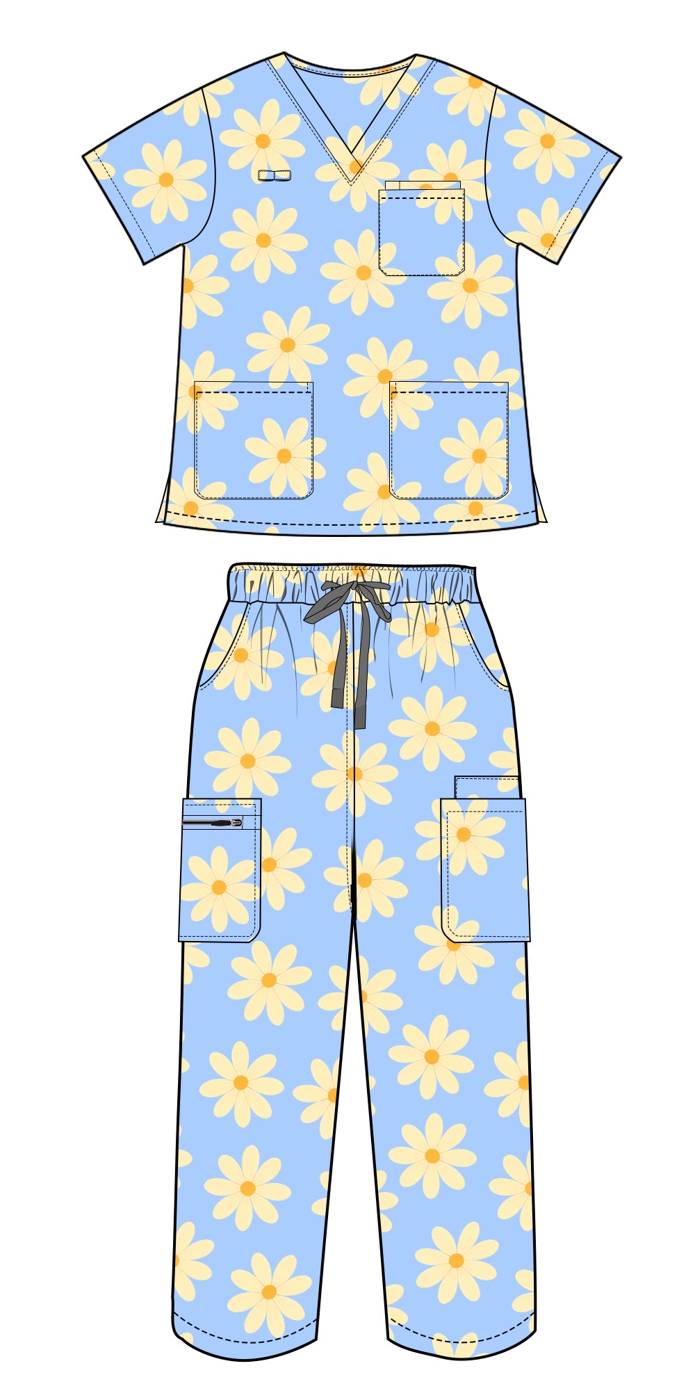 SUNNY DAISY SCRUB SET