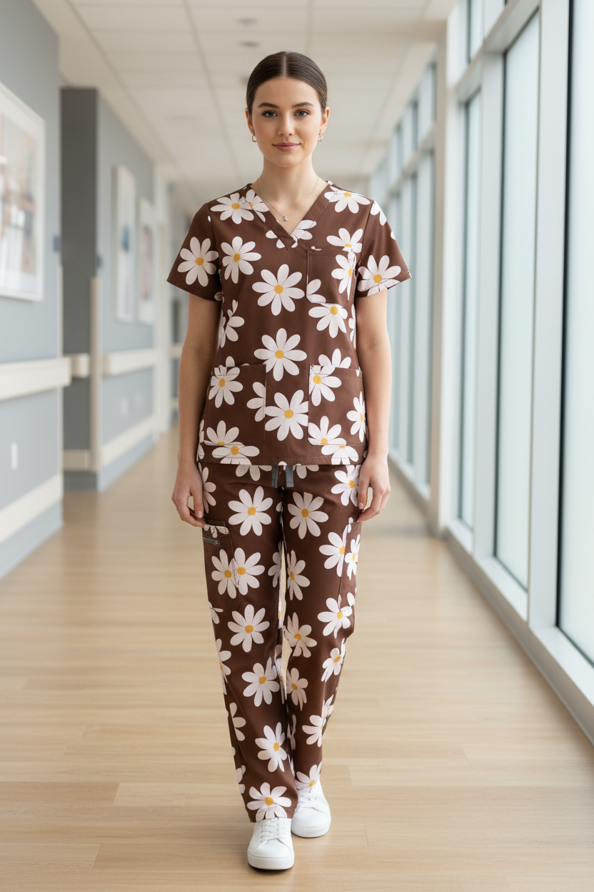 MOCHA DAISY SCRUB SET